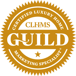 Gold emblem for CLHMS Certified Luxury Home Marketing Specialist.
