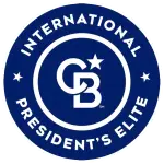 International President's Elite logo with star and circular design.